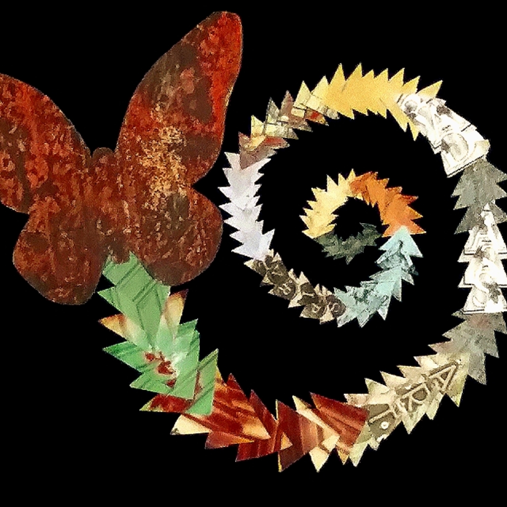 Paper Art with satin background